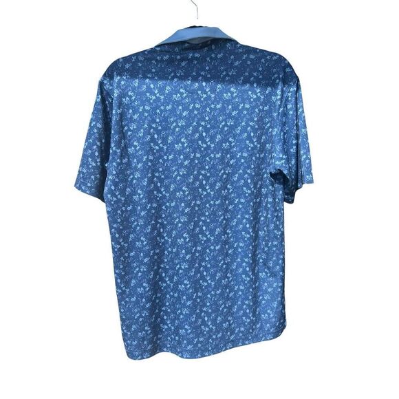 Walter Hagen men’s Small cluster floral navy golf performance polo shirt birdie - Picture 2 of 4